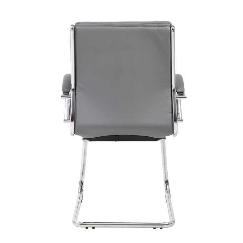 Scranton & Co Transitional Metal CaressoftPlus Guest Chair in Gray/Chrome