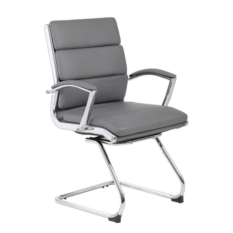Scranton & Co Transitional Metal CaressoftPlus Guest Chair in Gray/Chrome