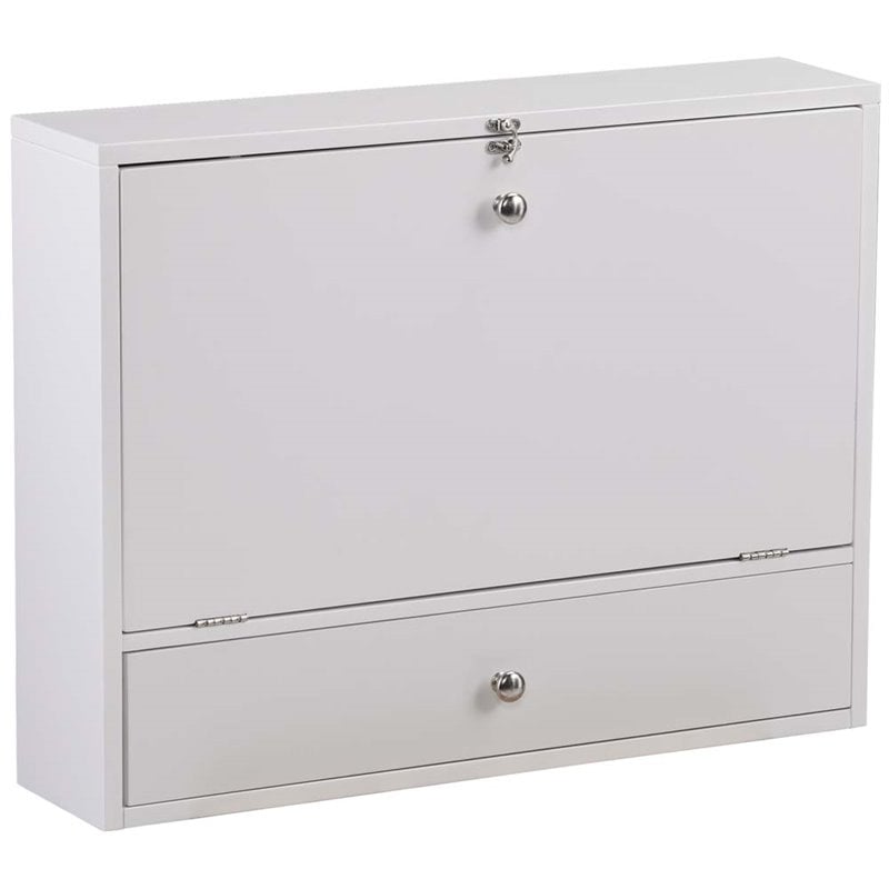 Scranton & Co Wall Mount Folding Floating Desk in White