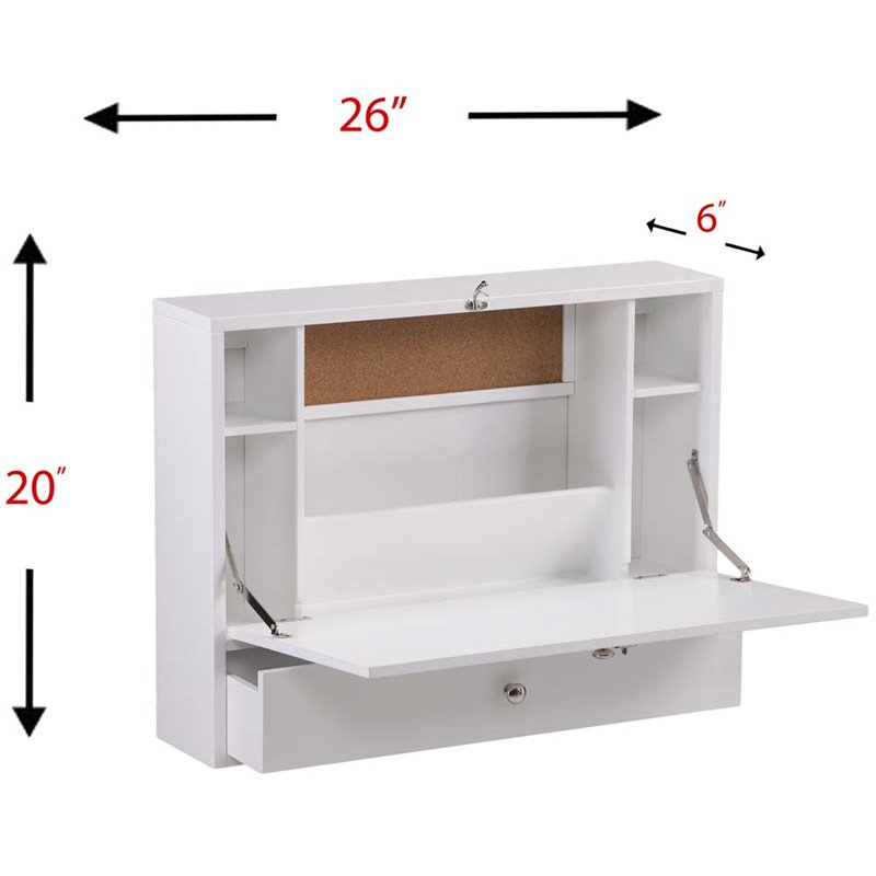 Scranton & Co Wall Mount Folding Floating Desk in White