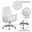 Scranton & Co Traditional Faux Leather Mid Back Swivel Office Chair in White