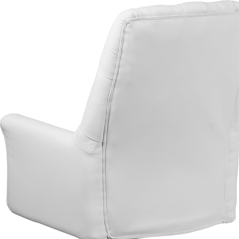 Scranton & Co Traditional Faux Leather Mid Back Swivel Office Chair in White