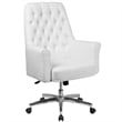 Scranton & Co Traditional Faux Leather Mid Back Swivel Office Chair in White