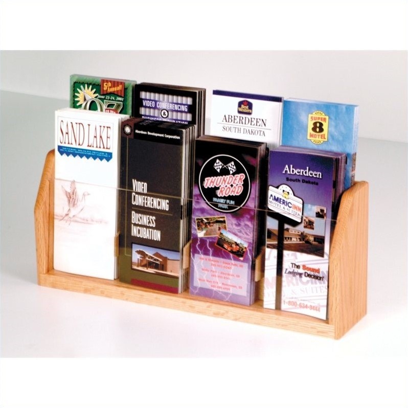 Scranton & Co 8 Pocket Brochure Display in Light Oak
