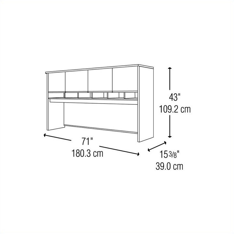 Scranton & Co 72W 4 Door Hutch in Mocha Cherry