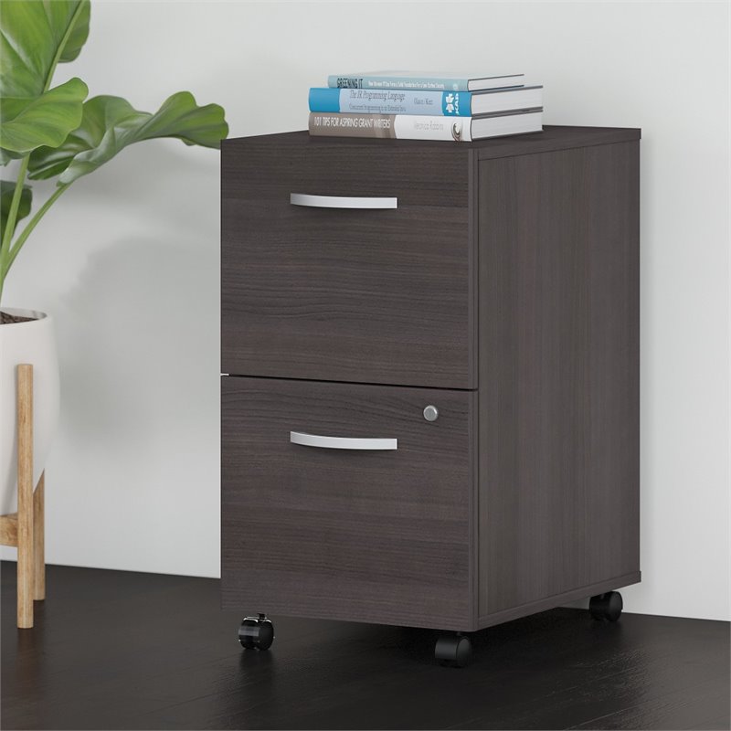 Scranton & Co 2 Drawer Mobile File Cabinet in Storm Gray