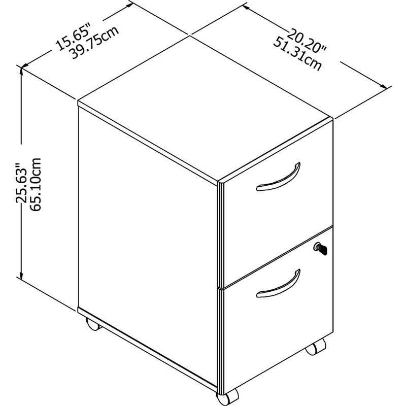 Scranton & Co 2 Drawer Mobile File Cabinet in Storm Gray