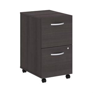 scranton & co 2 drawer mobile file cabinet in storm gray