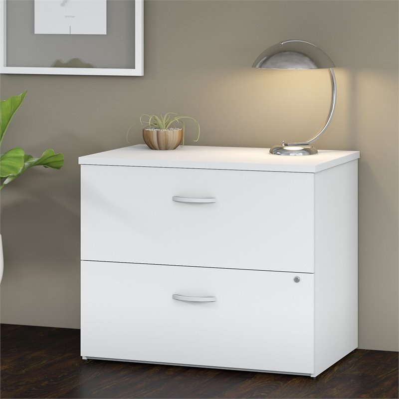 Scranton & Co Laminate White Lateral File Cabinet Rectangular Fully Assembled