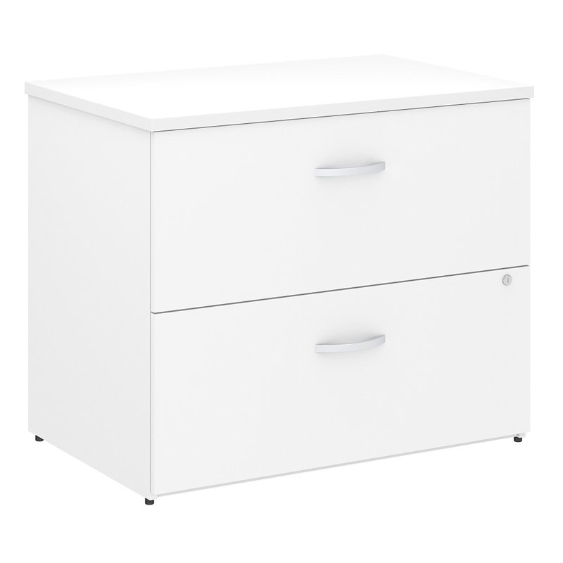 Scranton & Co Laminate White Lateral File Cabinet Rectangular Fully Assembled