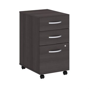 scranton & co 3 drawer mobile file cabinet in storm gray
