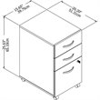 Scranton & Co Laminate White File Cabinet Mobile 3 Drawer 27.87