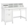 Scranton & Co Modern Wood Computer Desk with Pedestal and Organizer in White