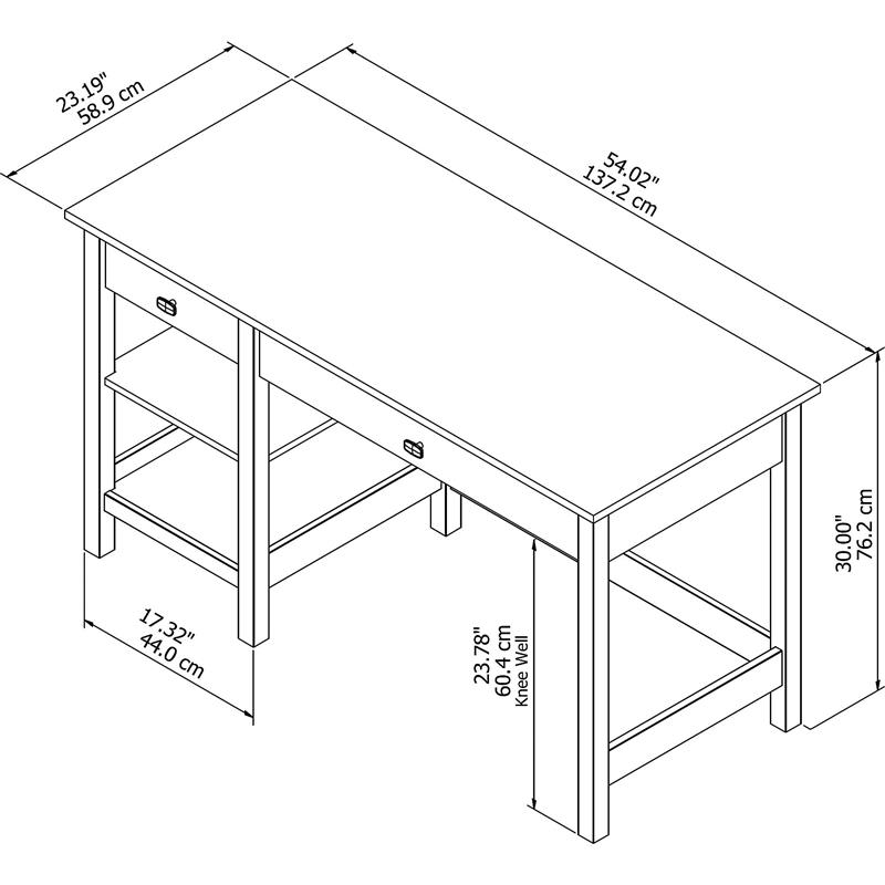 Scranton & Co Contemporary Wood Computer Desk with Shelves in Pure White