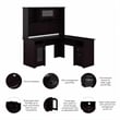 Scranton & Co Modern Engineered Wood L Shaped Desk with Hutch in Espresso