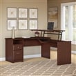 Scranton & Co 60W L Shaped Sit to Stand Desk in Harvest Cherry
