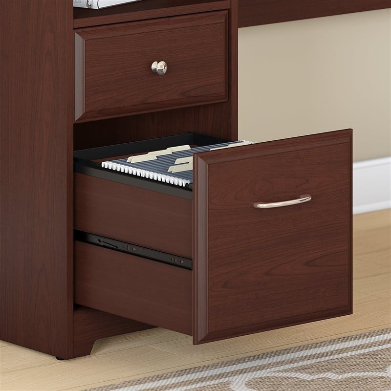 Scranton & Co 60W L Shaped Sit to Stand Desk in Harvest Cherry