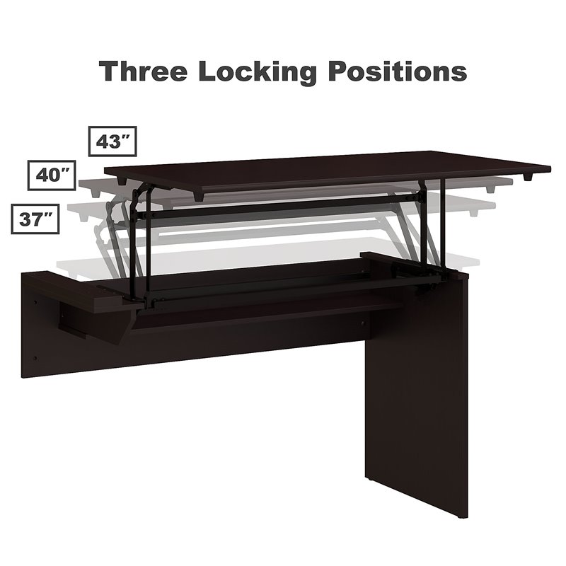 Scranton & Co 72W L Shaped Sit to Stand Desk in Espresso Oak