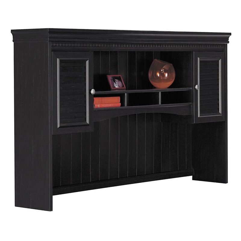 Scranton & Co Hutch for L Shaped Desk in Antique Black