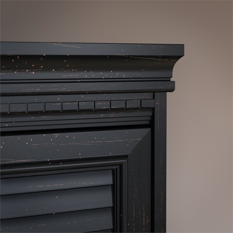 Scranton & Co Hutch for L Shaped Desk in Antique Black