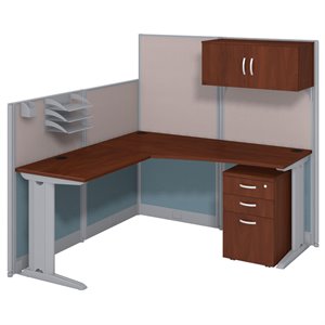scranton & co l shaped office workstation with storage in hansen cherry