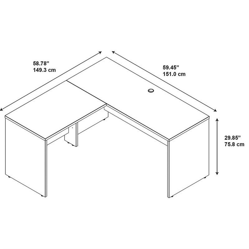 Scranton & Co 60W x 24D L Computer Desk in Mocha Cherry