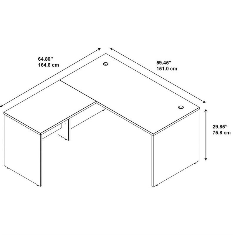 Scranton & Co 60W x 30D L Computer Desk in Mocha Cherry