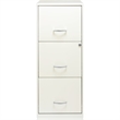 Scranton & Co 3-Drawer Modern Metal Vertical Filing Cabinet with Lock in White