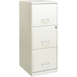 Scranton & Co 3-Drawer Modern Metal Vertical Filing Cabinet with Lock in White