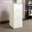 Scranton & Co 3-Drawer Modern Metal Vertical Filing Cabinet with Lock in White