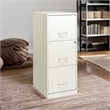 Scranton & Co 3-Drawer Modern Metal Vertical Filing Cabinet with Lock in White