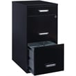 Scranton & Co 3-Drawer Modern Metal Filing Cabinet with Pencil-Drawer in Black