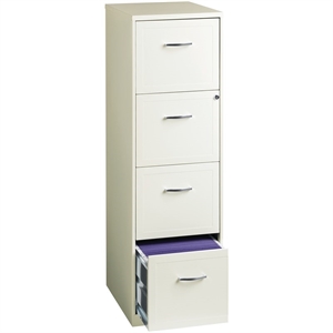 Scranton & Co 18&quot 4-Drawer Traditional Metal Filing Cabinet in White