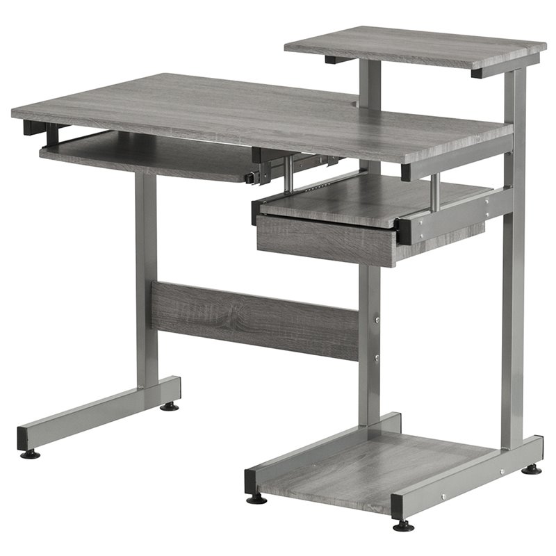 Scranton & Co Contemporary Engineered Wood Computer Desk in Gray