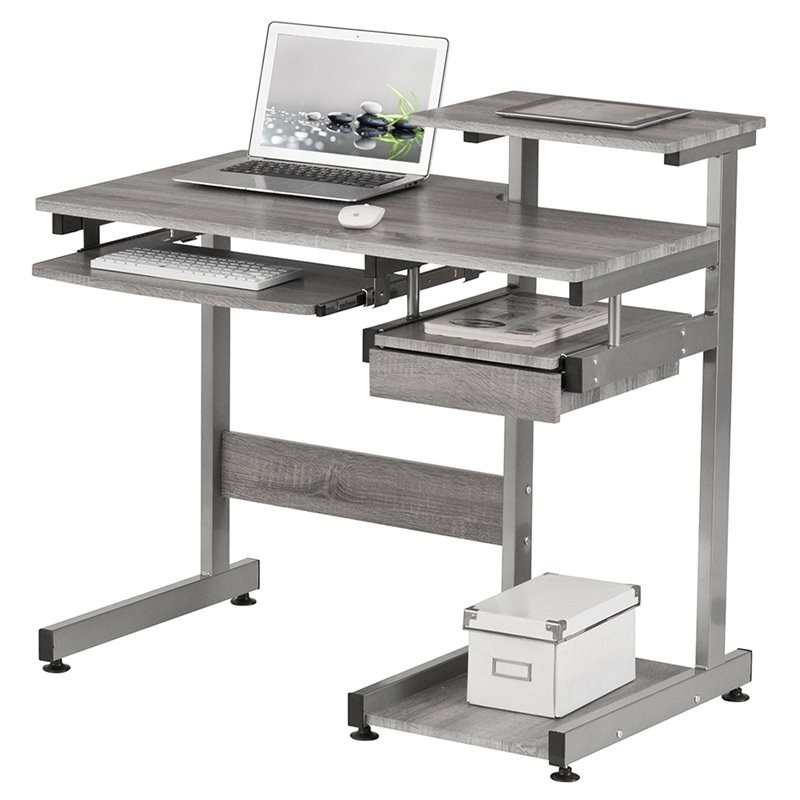 Scranton & Co Contemporary Engineered Wood Computer Desk in Gray