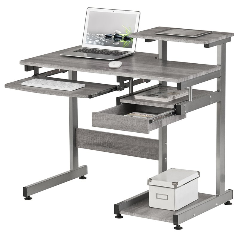Scranton & Co Contemporary Engineered Wood Computer Desk in Gray