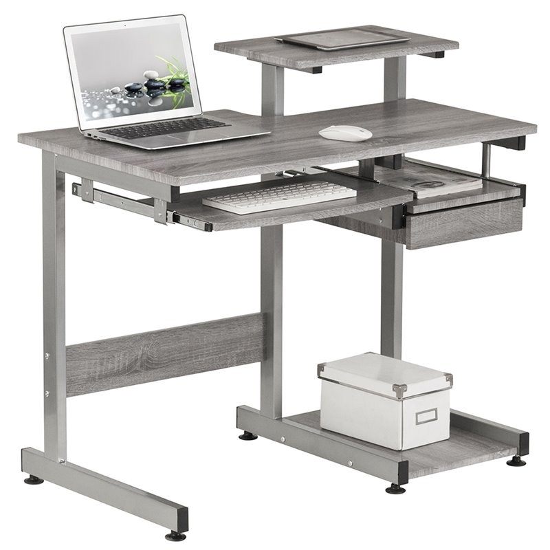 Scranton & Co Contemporary Engineered Wood Computer Desk in Gray