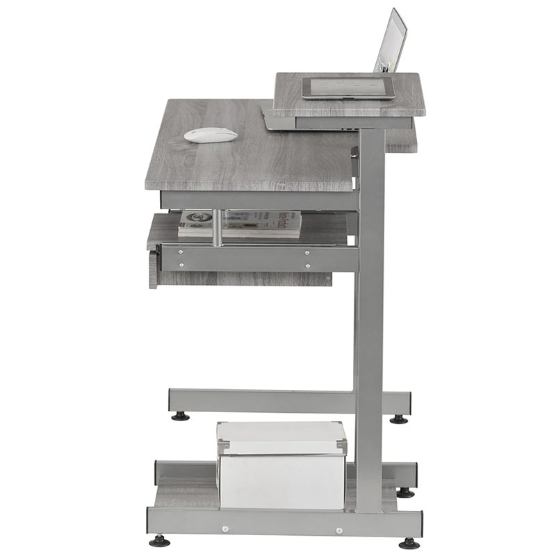 Scranton & Co Contemporary Engineered Wood Computer Desk in Gray