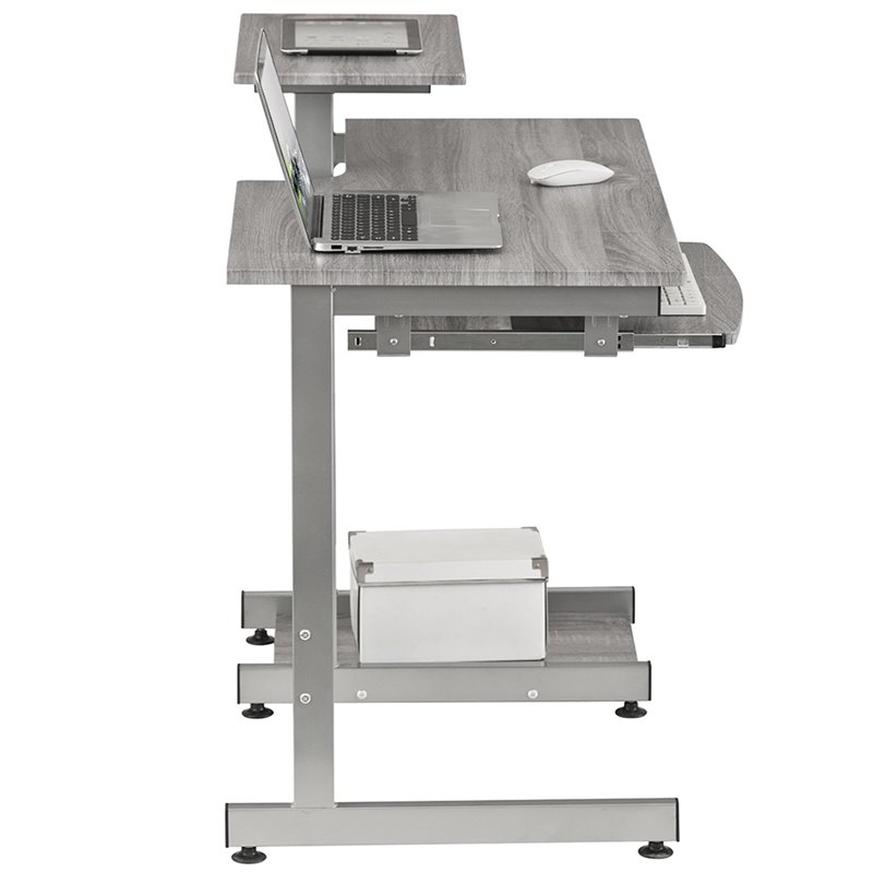 Scranton & Co Contemporary Engineered Wood Computer Desk in Gray