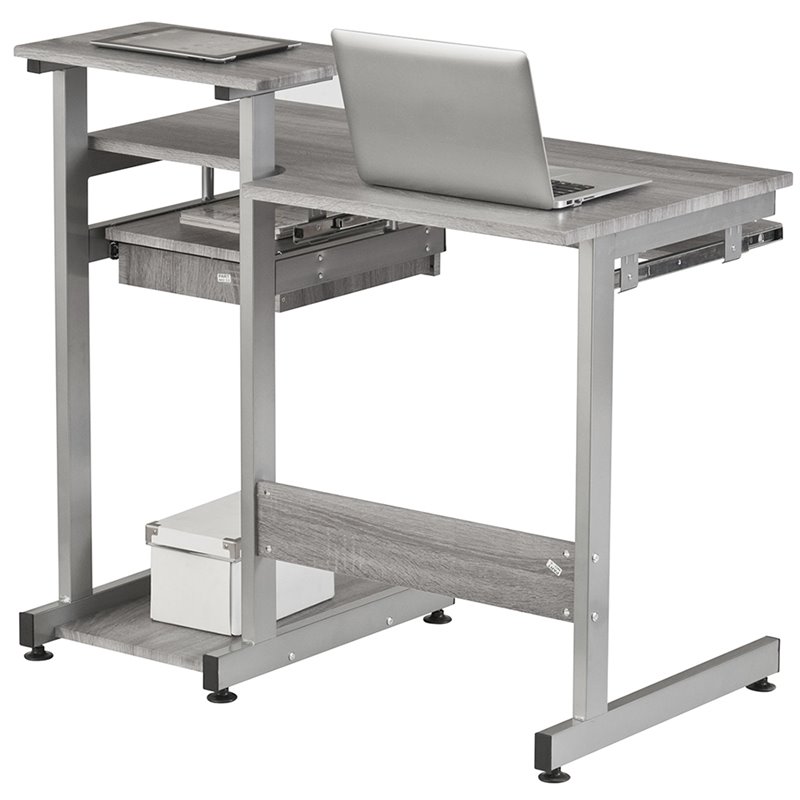 Scranton & Co Contemporary Engineered Wood Computer Desk in Gray