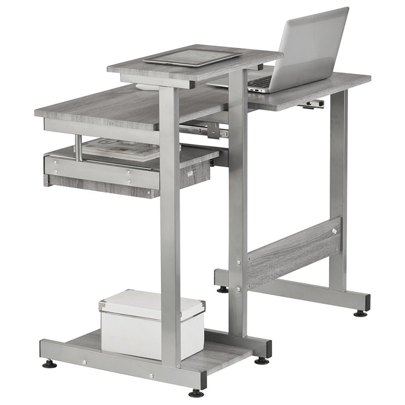 Scranton & Co Contemporary Engineered Wood Computer Desk in Gray