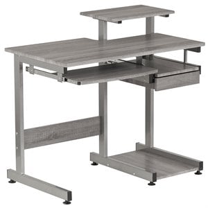 Scranton & Co Contemporary Engineered Wood Computer Desk in Gray