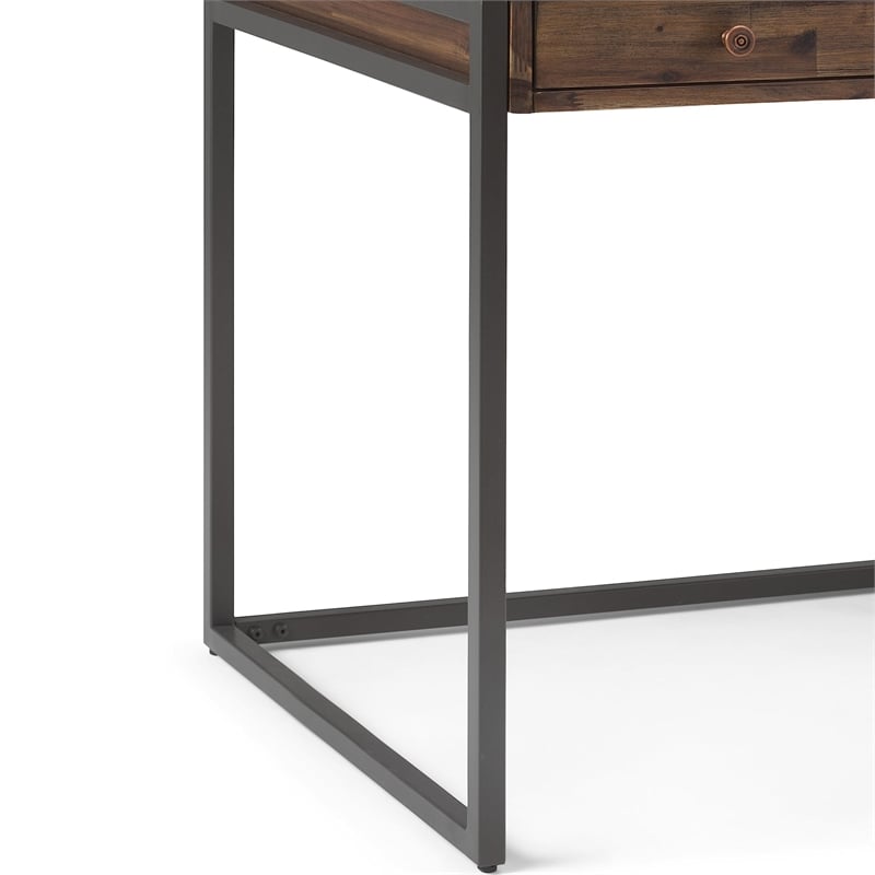 Scranton & Co Solid Wood Computer Desk in Rustic Natural Aged Brown