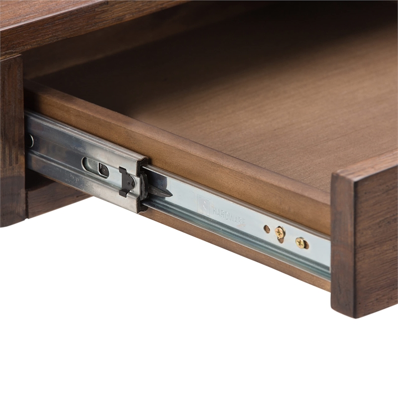 Scranton & Co Solid Wood Computer Desk in Rustic Natural Aged Brown