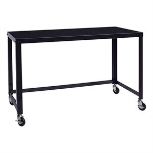 Scranton & Co 48&quot Modern Metal 2 Casters Office Mobile Desk in Black
