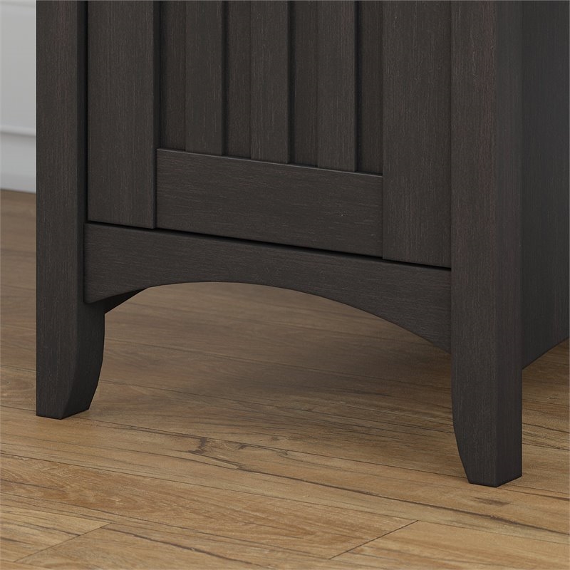 Scranton & Co Farmhouse Engineered Wood L Shaped Desk with Storage in Black