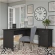 Scranton & Co Farmhouse Engineered Wood L Shaped Desk with Storage in Black