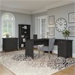 Scranton & Co Furniture Salinas L Shaped Desk with Storage Set in Vintage Black