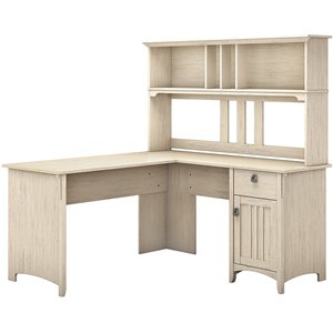 scranton & co furniture salinas l shaped desk with hutch in antique white