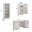 Scranton & Co Furniture Saratoga Executive Desk with Storage Set in White Oak